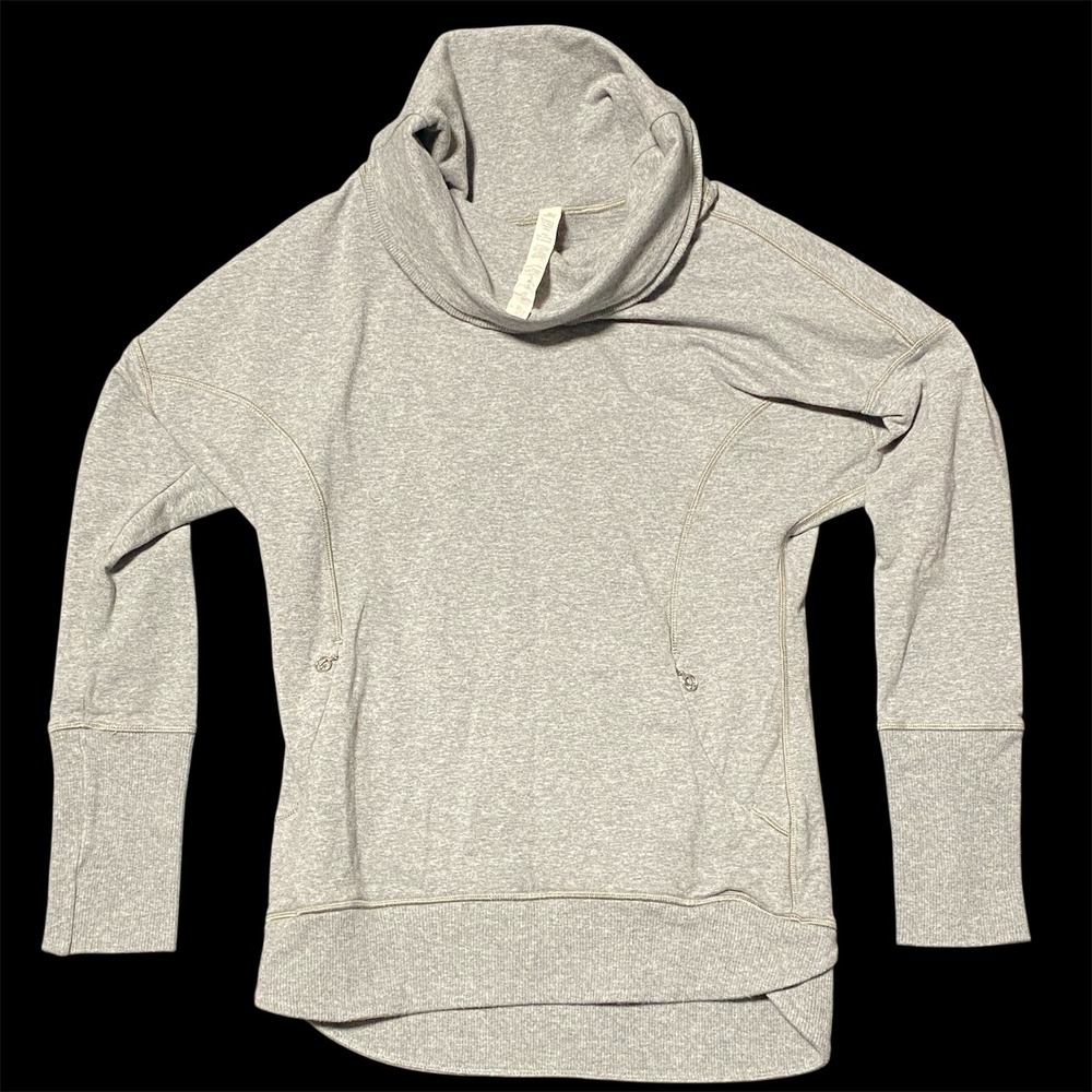 Lululemon Athletica Women's Gray Cowl Neck Long Sleeve Sweatshirt Size 4